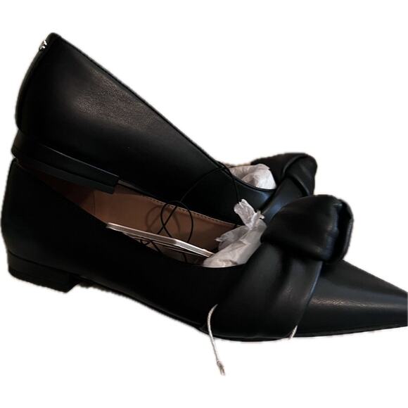Sam & Libby Women's Laurena Pointed Toe Knotted Flats Black Size: 10 Shoes - Picture 6 of 8